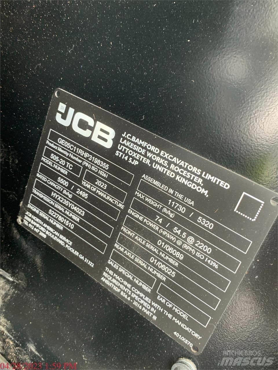 JCB 505-20TC Teleskopiniai krautuvai