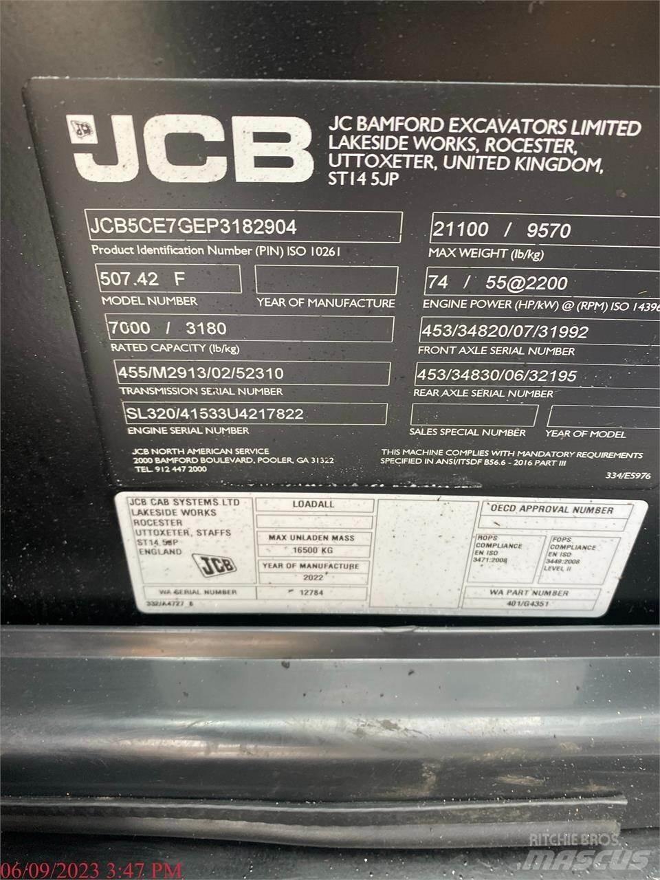 JCB 507-42 Teleskopiniai krautuvai
