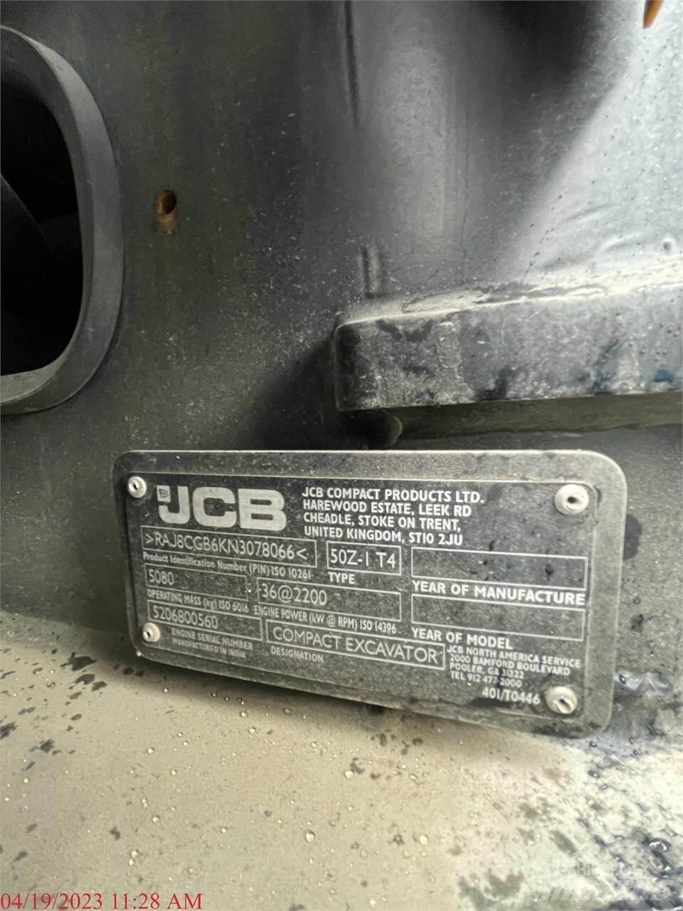 JCB 50Z-1 Mini ekskavatoriai < 7 t