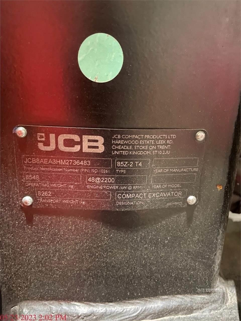 JCB 85Z-2 Vikšriniai ekskavatoriai