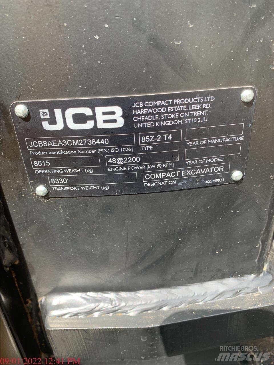 JCB 85Z-2 Vikšriniai ekskavatoriai