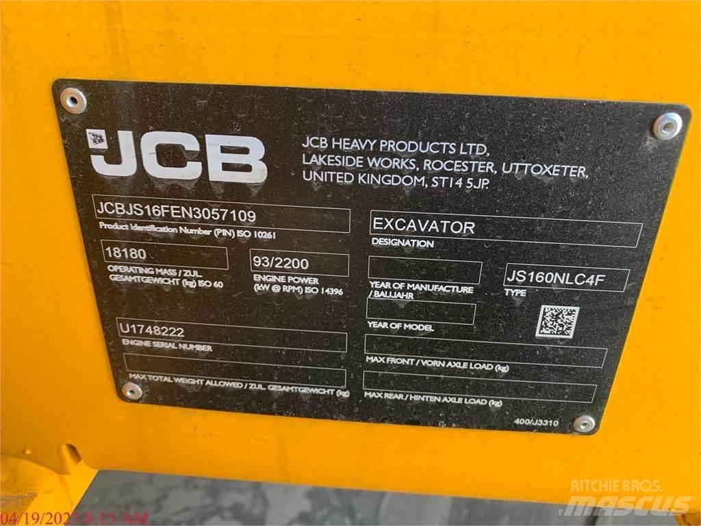 JCB JS160 Vikšriniai ekskavatoriai