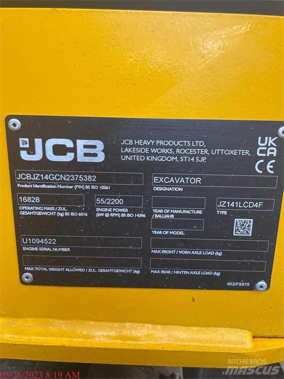 JCB JZ141 LC Vikšriniai ekskavatoriai