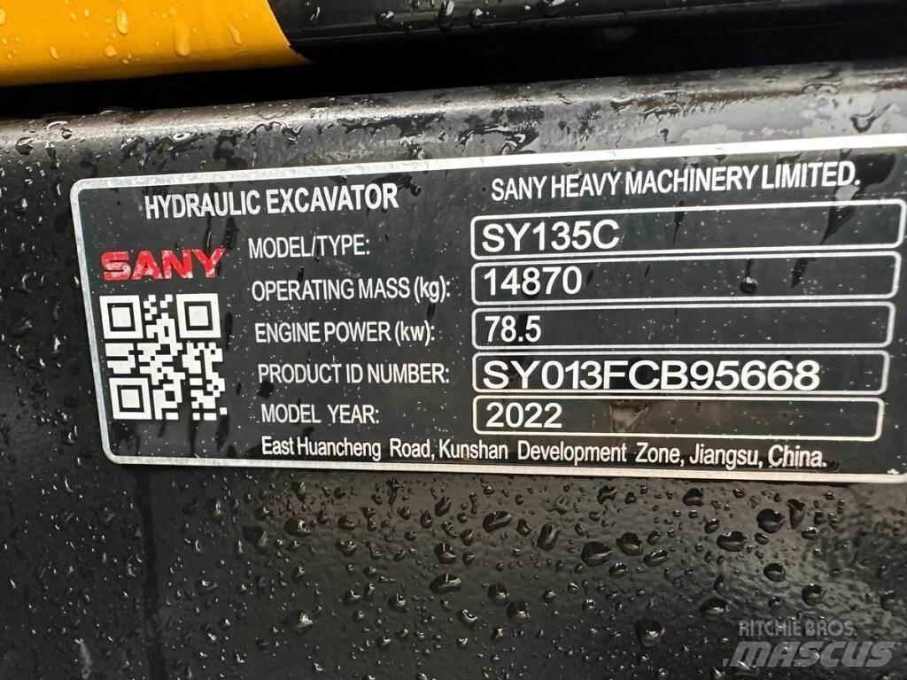 Sany SY135C Vikšriniai ekskavatoriai