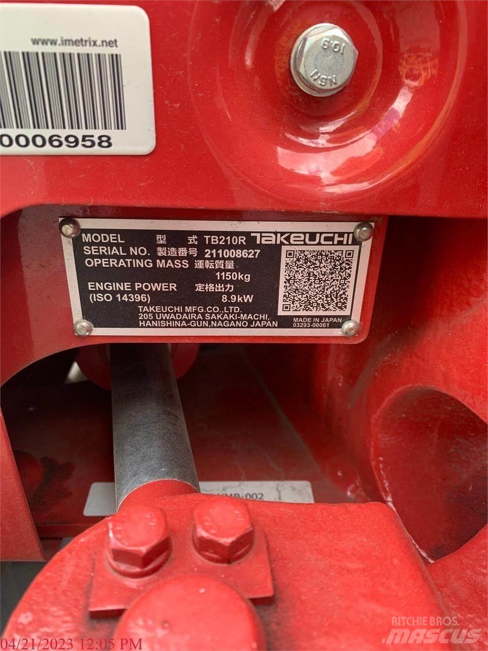 Takeuchi TB210R Mini ekskavatoriai < 7 t