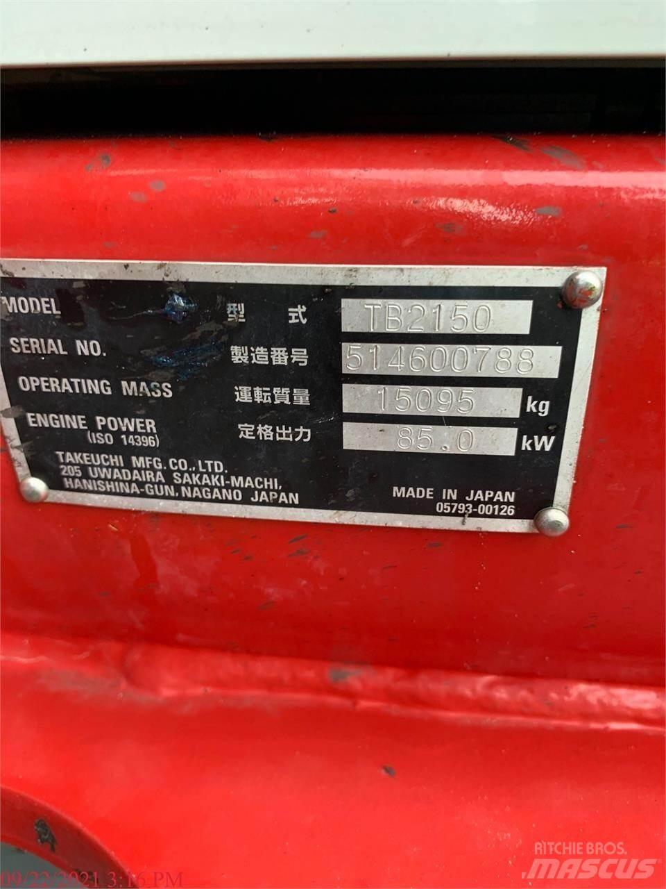 Takeuchi TB2150 Vikšriniai ekskavatoriai