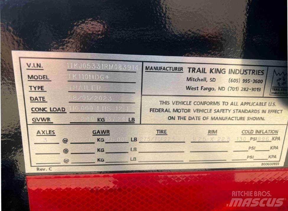 Trail King  Žemo iškrovimo puspriekabės