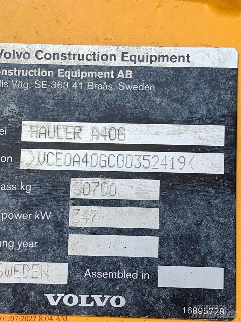 Volvo A40G Karjeriniai savivarčiai