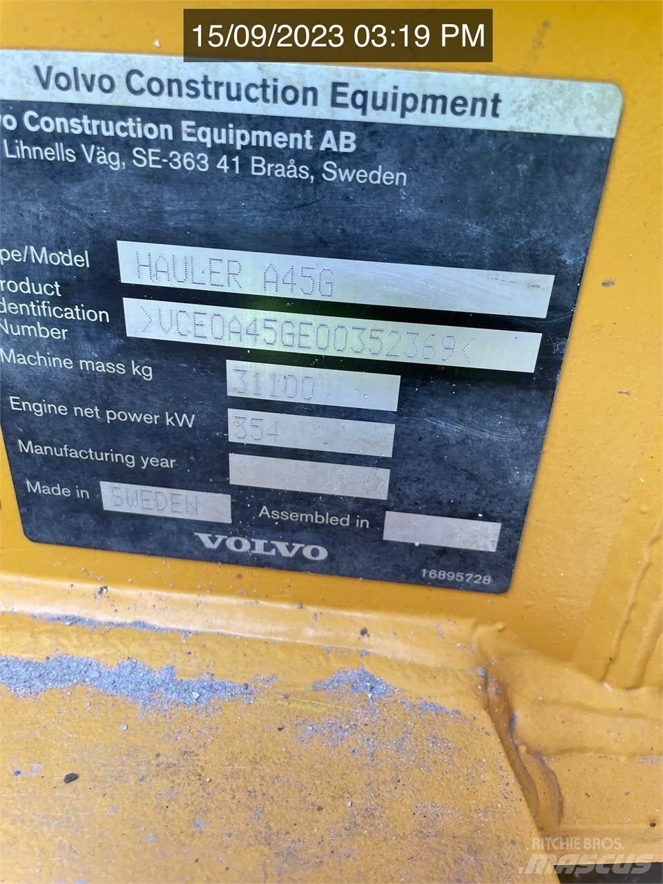 Volvo A45G Karjeriniai savivarčiai