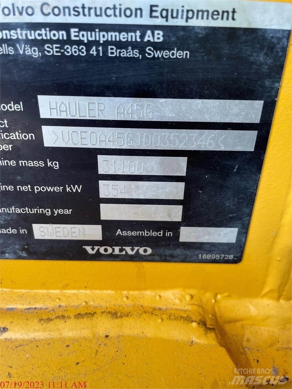 Volvo A45G Karjeriniai savivarčiai