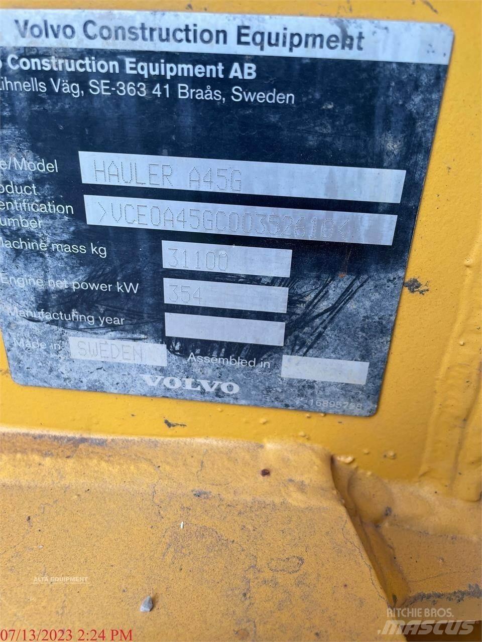 Volvo A45G Karjeriniai savivarčiai