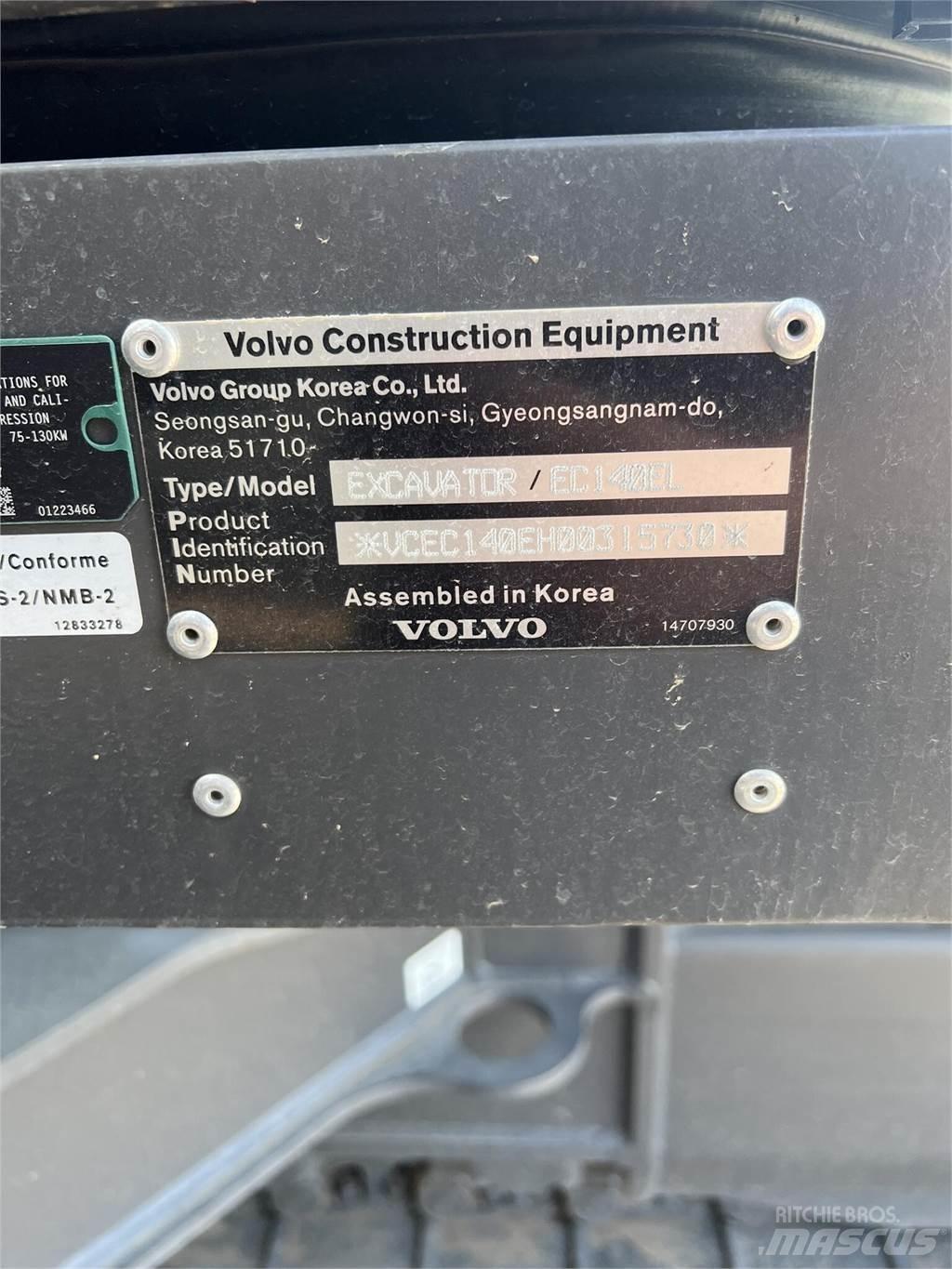 Volvo EC140EL Vikšriniai ekskavatoriai