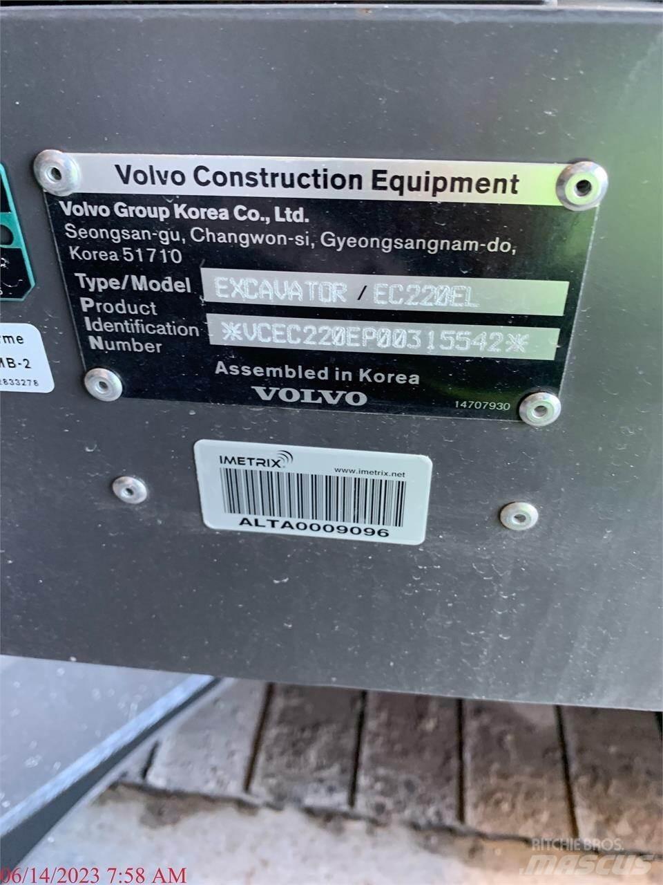 Volvo EC220EL Vikšriniai ekskavatoriai