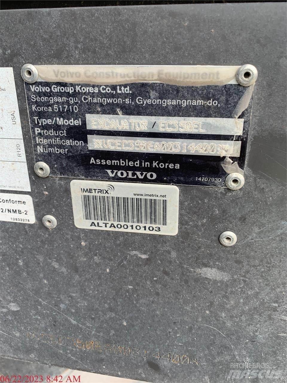 Volvo EC350EL Vikšriniai ekskavatoriai