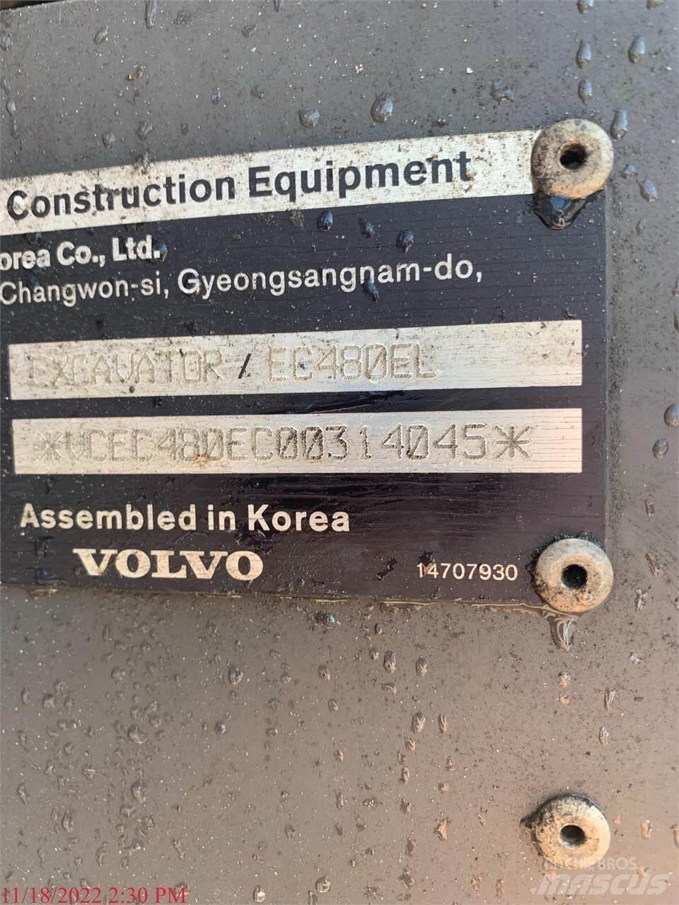 Volvo EC480EL Vikšriniai ekskavatoriai