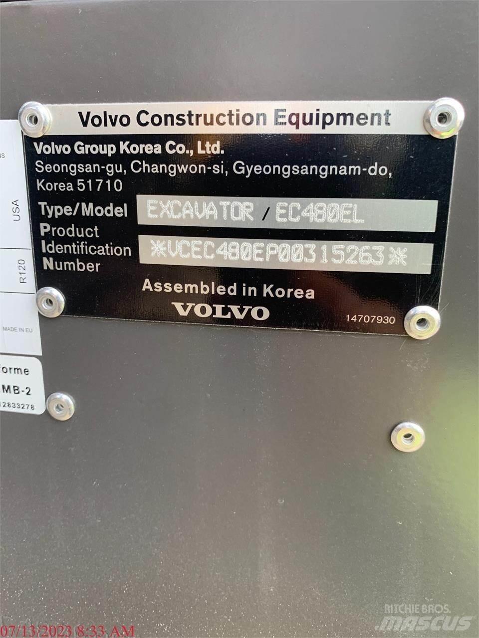 Volvo EC480EL Vikšriniai ekskavatoriai