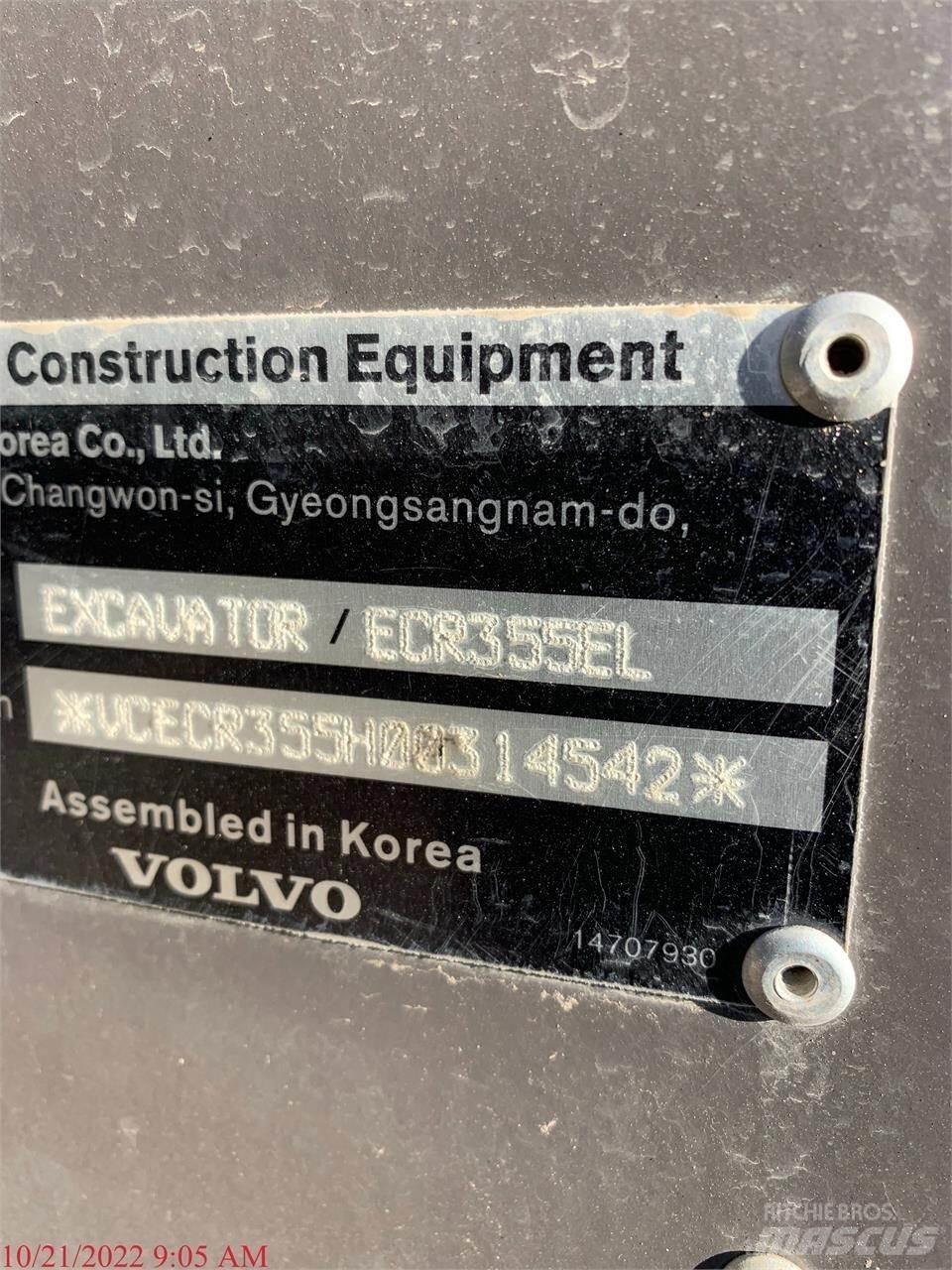 Volvo ECR355EL Vikšriniai ekskavatoriai