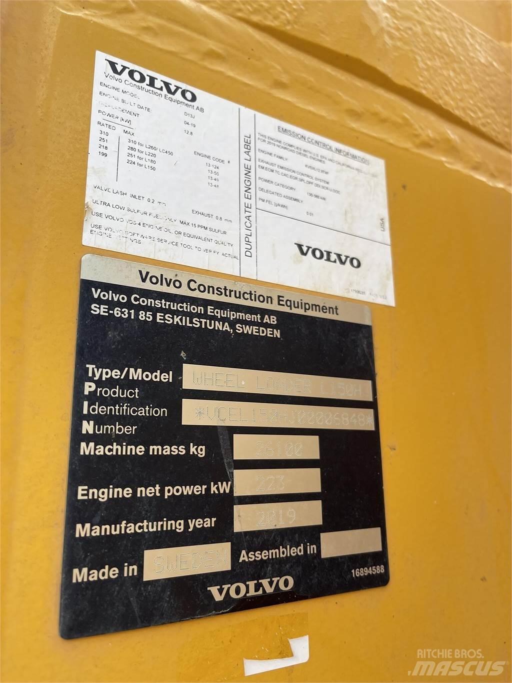 Volvo L150H Naudoti ratiniai krautuvai
