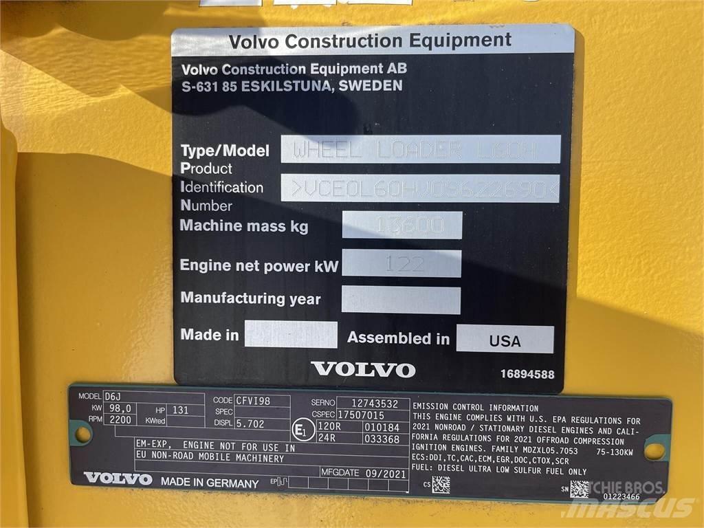 Volvo L60H Naudoti ratiniai krautuvai