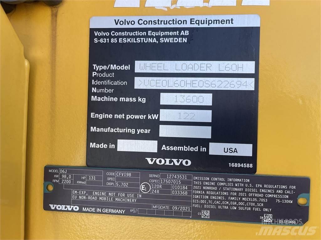 Volvo L60H Naudoti ratiniai krautuvai