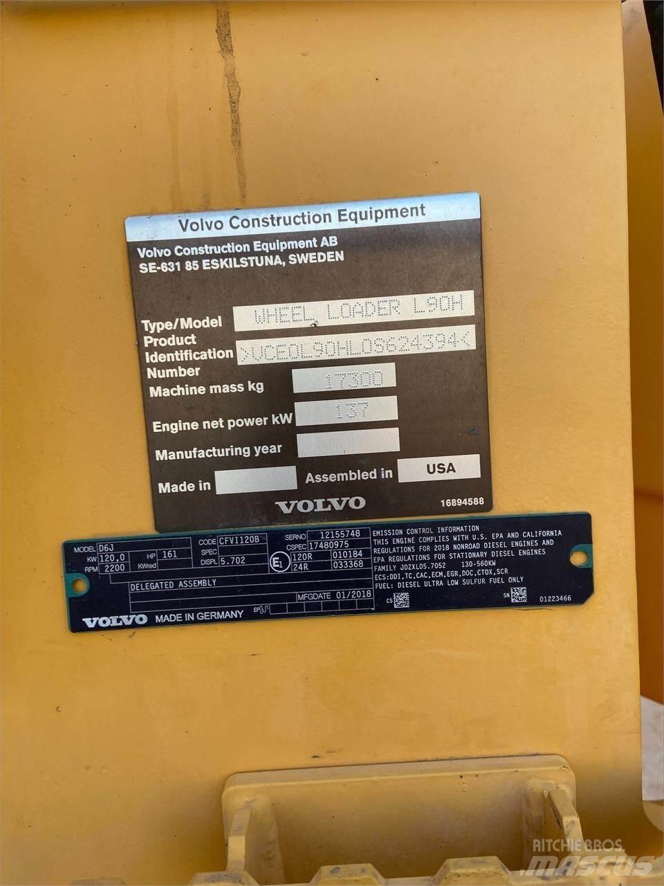 Volvo L90H Naudoti ratiniai krautuvai