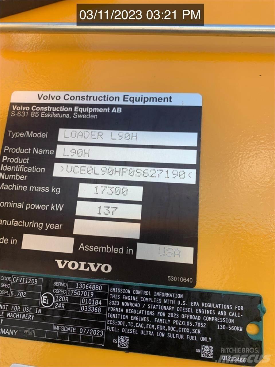 Volvo L90H Naudoti ratiniai krautuvai