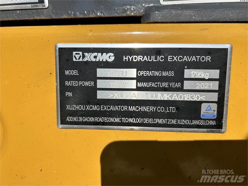 XCMG XE18U Mini ekskavatoriai < 7 t