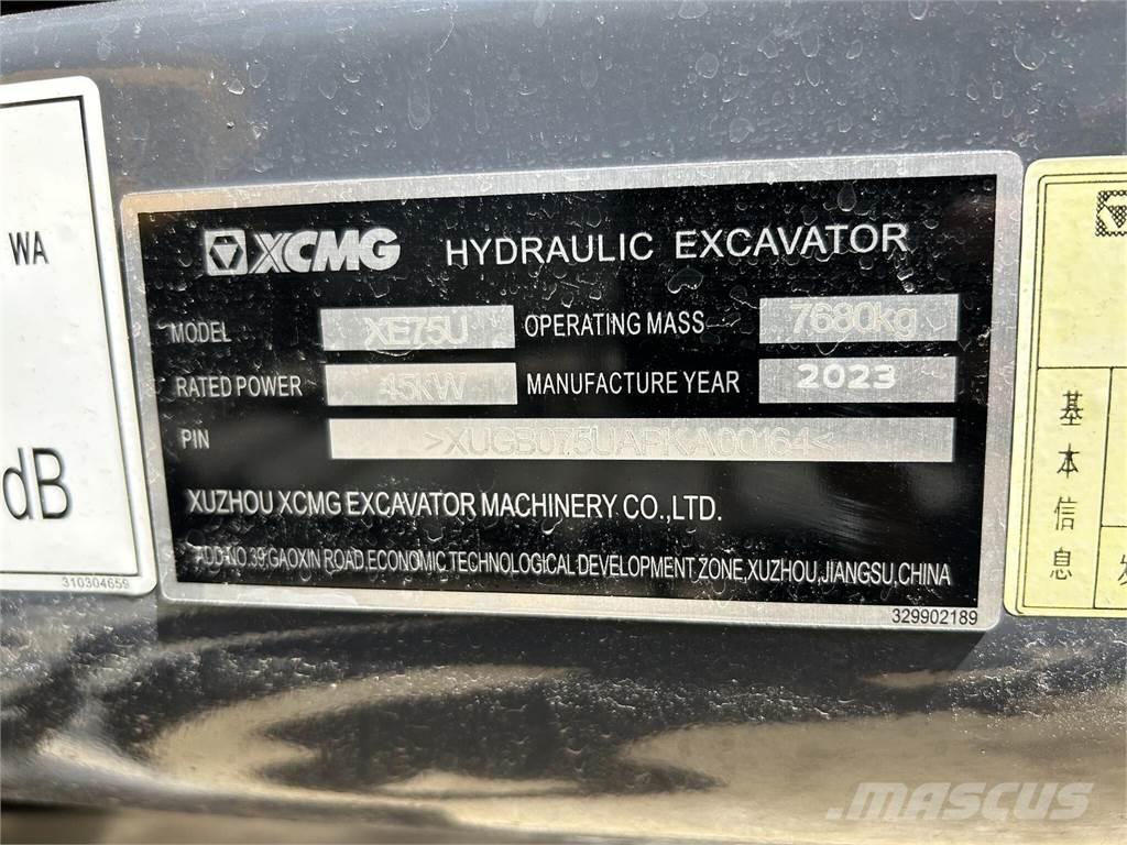 XCMG XE75U Vikšriniai ekskavatoriai