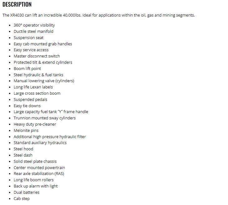 Xtreme MFG XR4030-E Teleskopiniai krautuvai