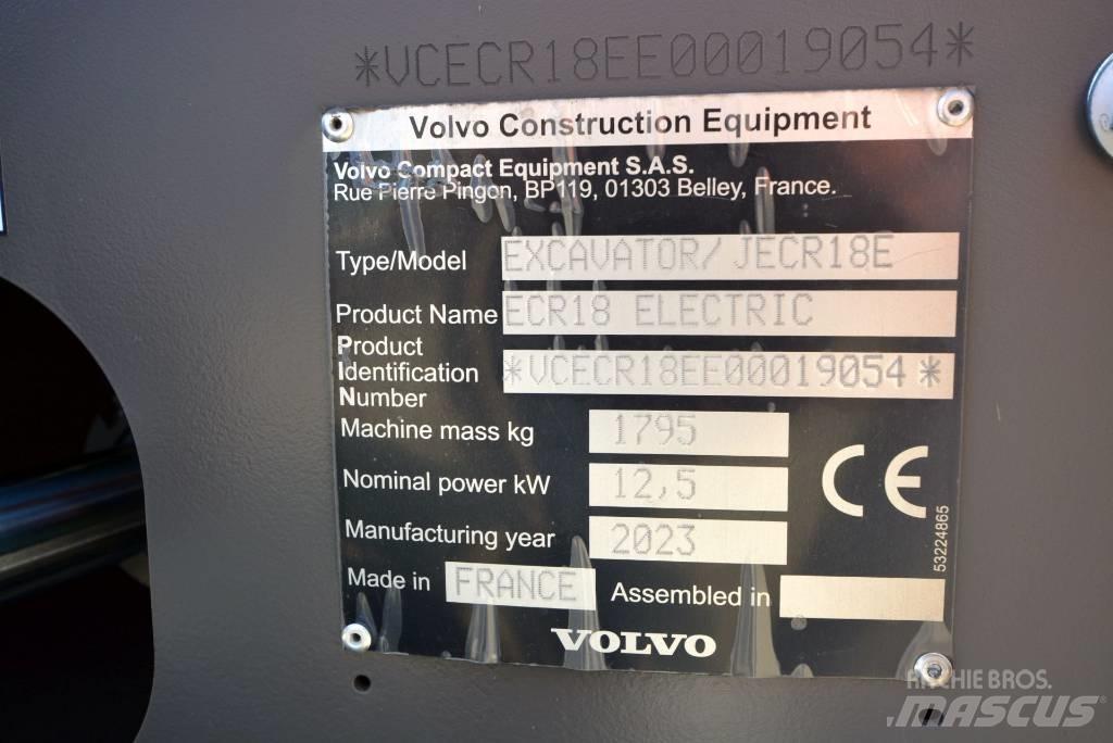 Volvo ECR18 electric Mini ekskavatoriai < 7 t
