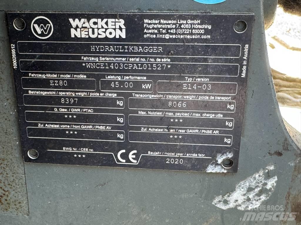 Wacker Neuson EZ80 Vikšriniai ekskavatoriai