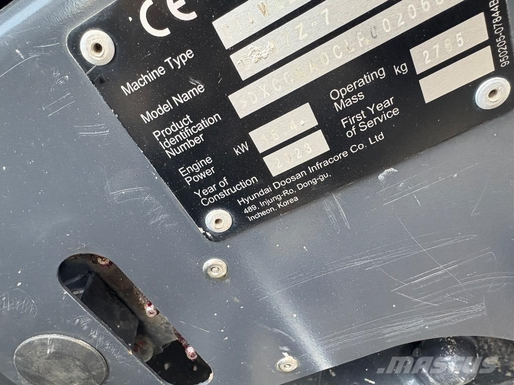 Doosan DX 27 Z Mini ekskavatoriai < 7 t
