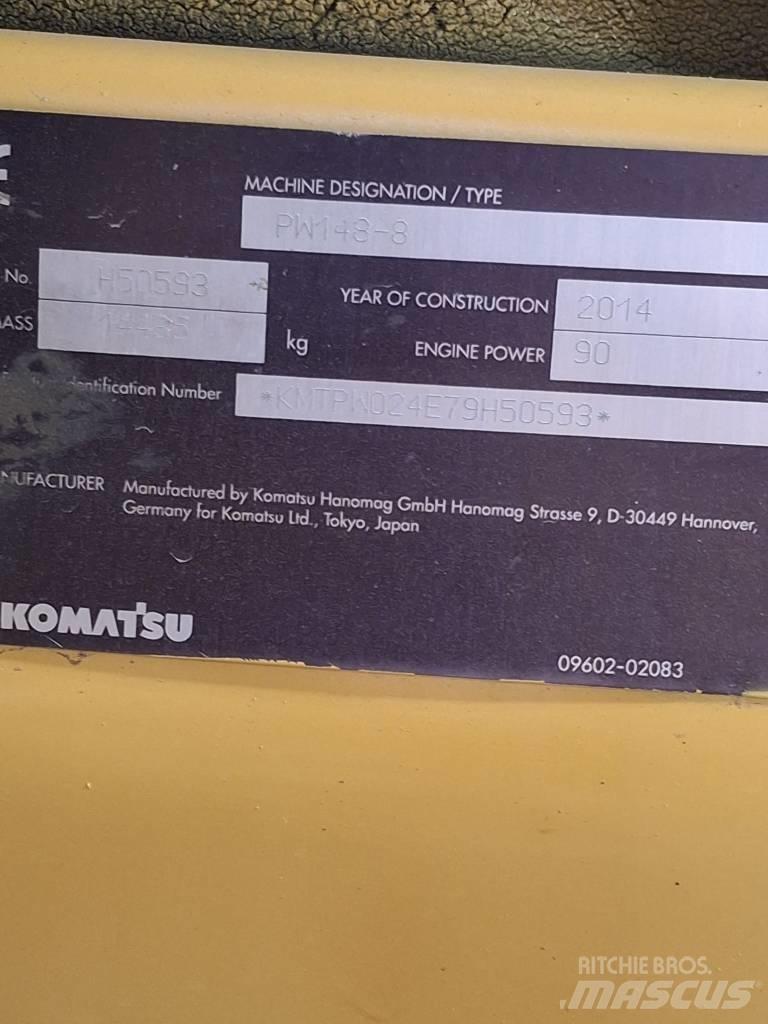 Komatsu PW 148-8 Ratiniai ekskavatoriai