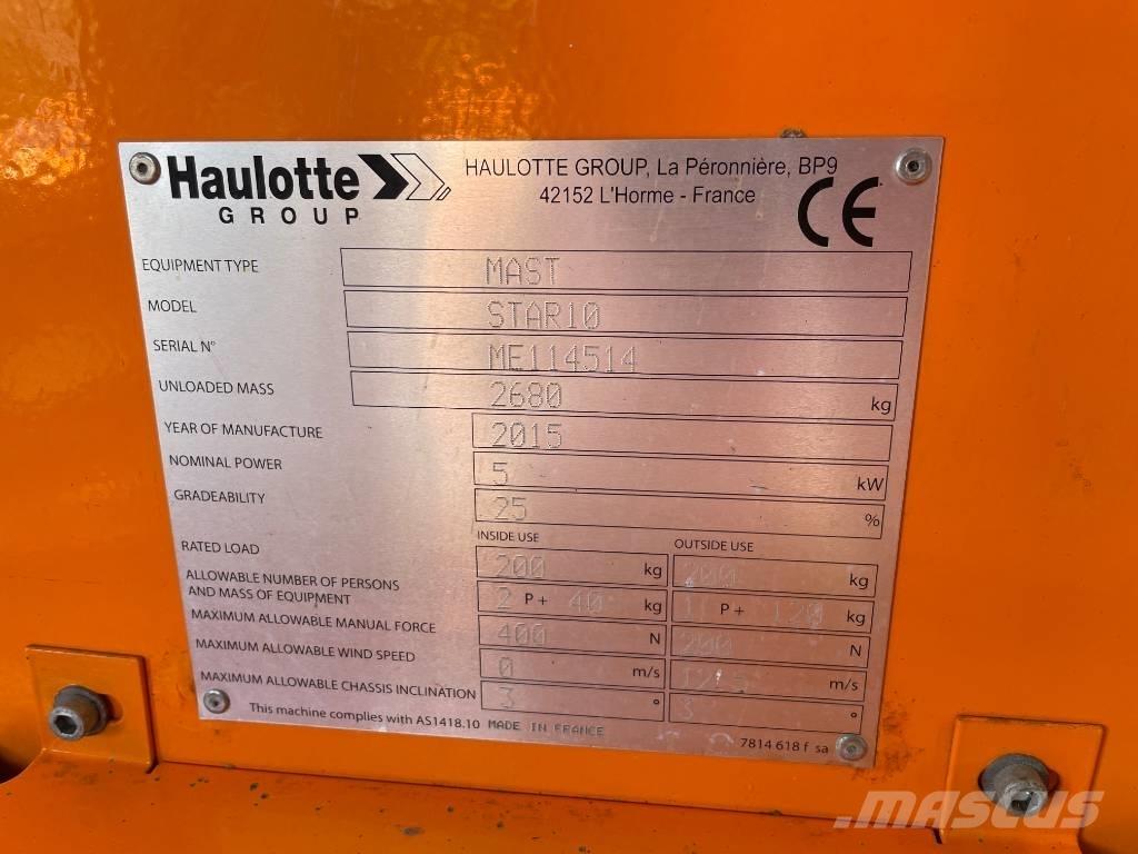 Haulotte Star 10 Vertikalūs stiebiniai keltuvai
