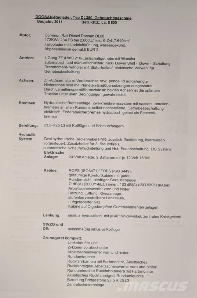 Doosan DL 350 Ekskavatoriniai krautuvai