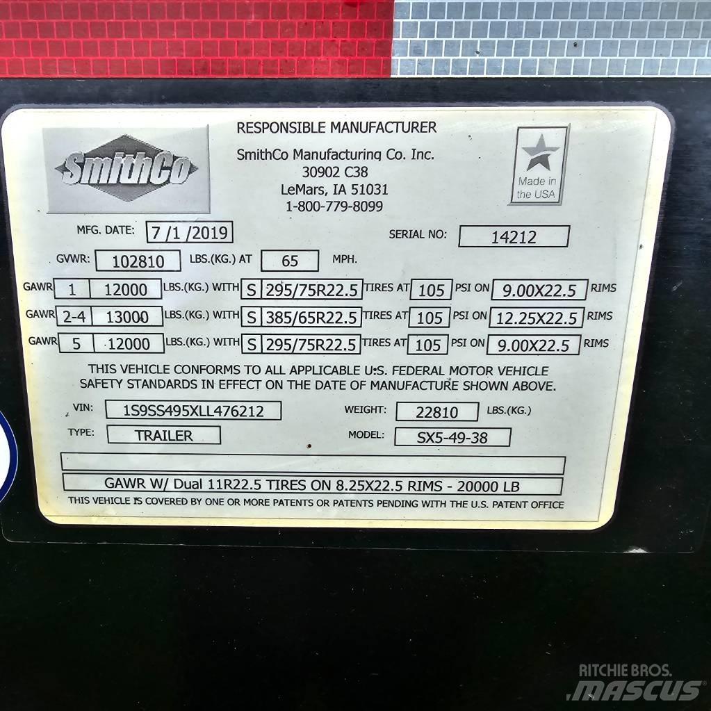SmithCo SX5-49-38 Savivartės priekabos