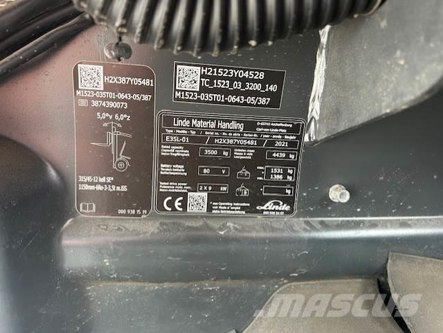 Linde E35L Elektriniai šakiniai krautuvai
