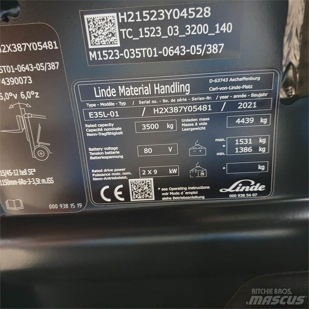 Linde E35L Elektriniai šakiniai krautuvai