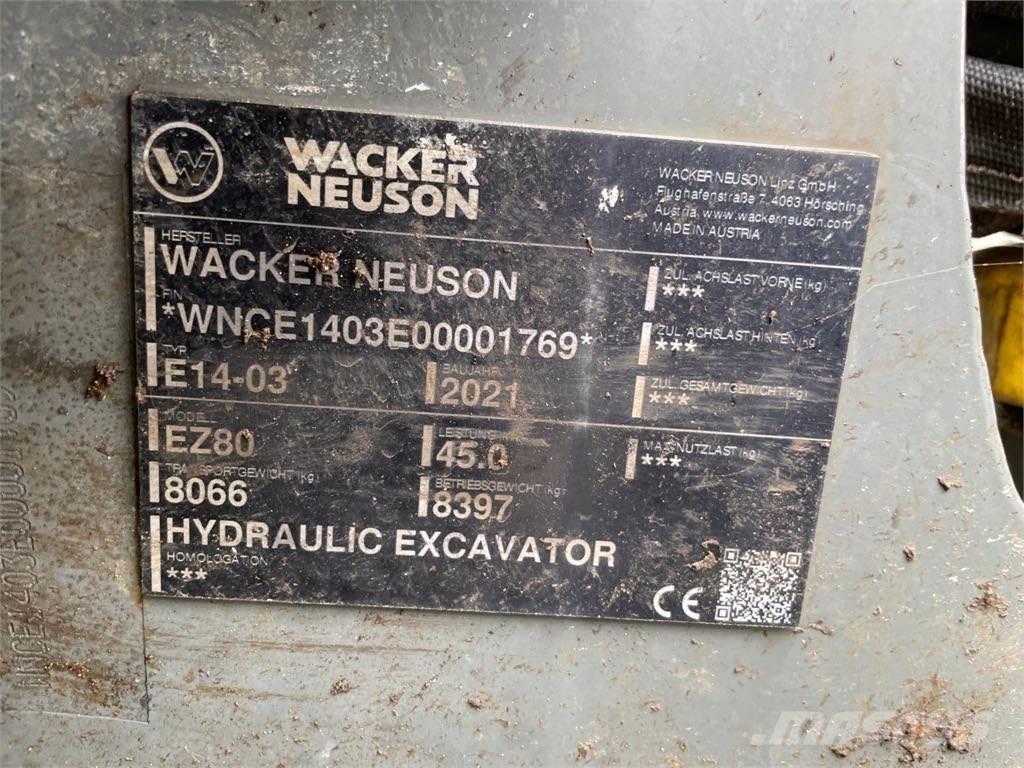Wacker Neuson EZ80 Vikšriniai ekskavatoriai