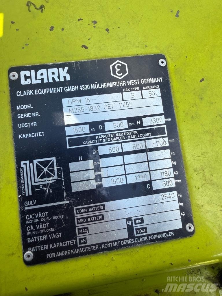 Clark GCM15 LPG (dujiniai) krautuvai