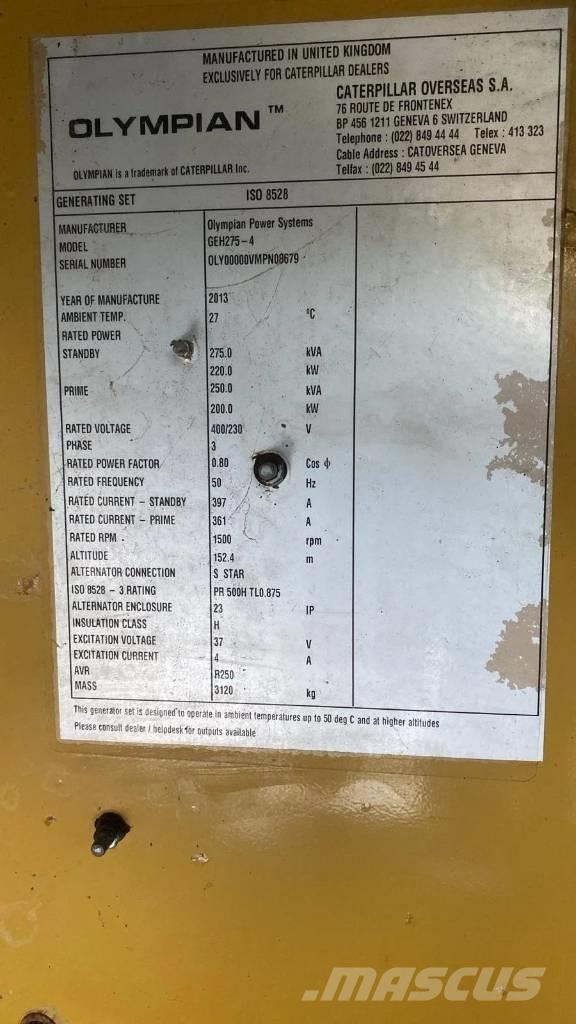 CAT GEH275-4 Dyzeliniai generatoriai