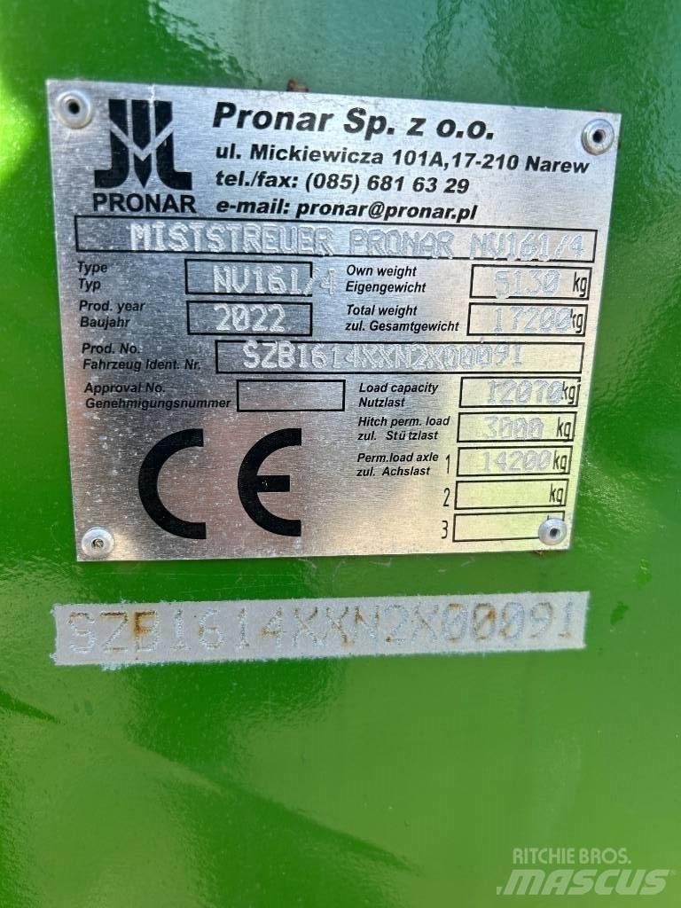 Pronar NV 161-4 Mėšlo barstytuvai
