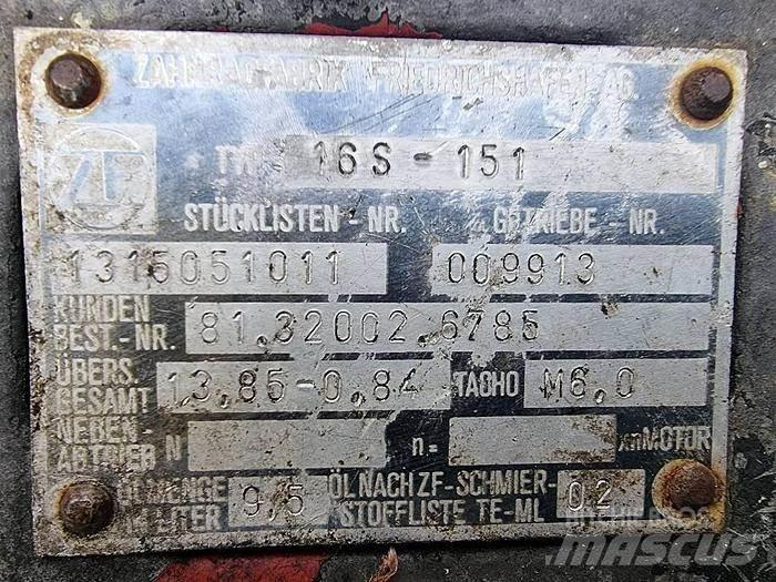 ZF 16 S 151 Transportas - Kita