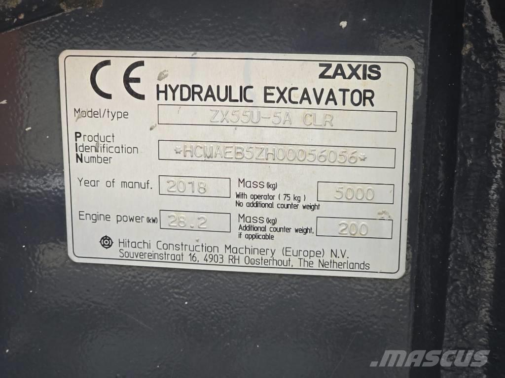 Hitachi ZX55U-5A CLR Mini ekskavatoriai < 7 t