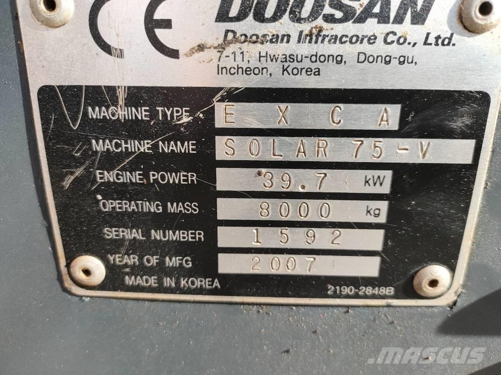 Daewoo Solar 75 Vidutinės galios ekskavatoriai 7-12 t