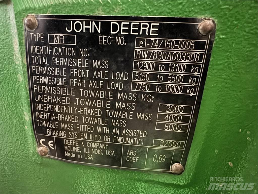 John Deere 7830 Traktoriai