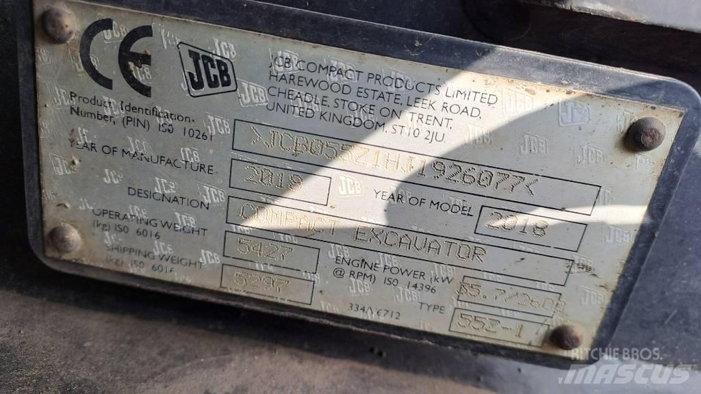 JCB 55Z-1 Mini ekskavatoriai < 7 t