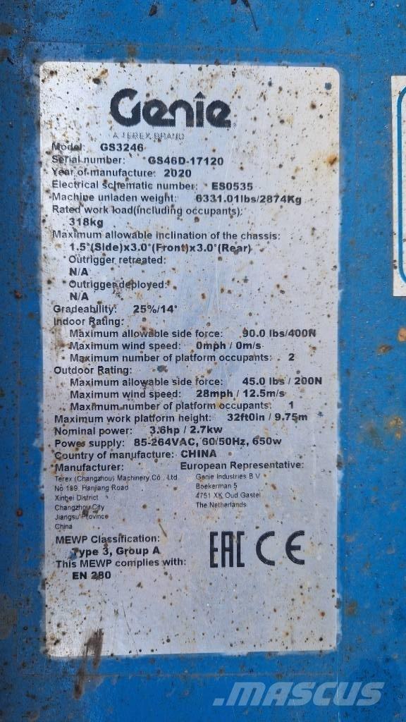 Genie GS 3246 Žirkliniai keltuvai