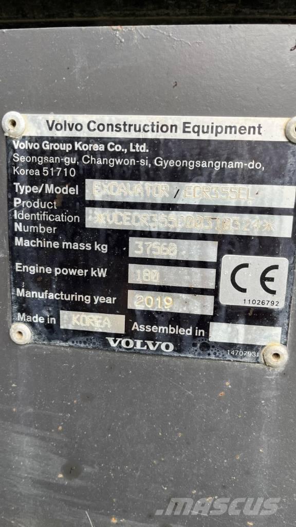 Volvo ECR355EL Vikšriniai ekskavatoriai