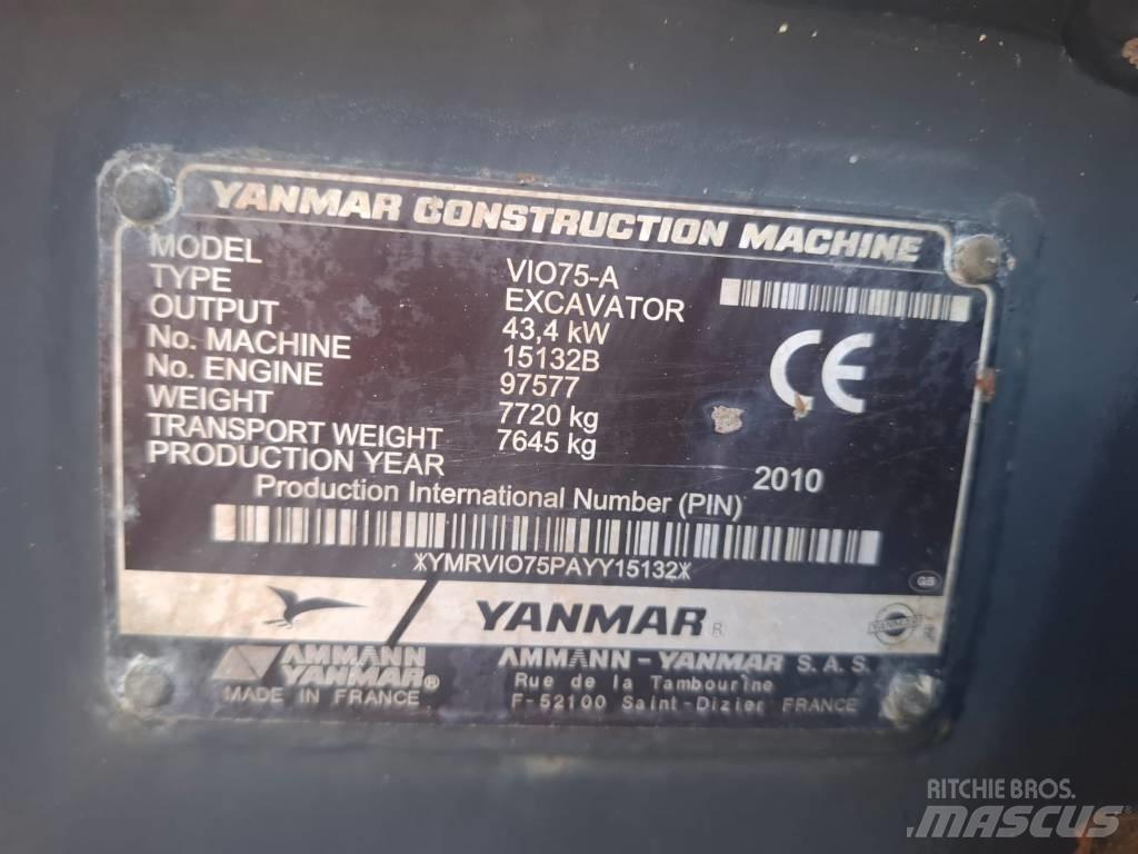 Yanmar Vio 75 A Vidutinės galios ekskavatoriai 7-12 t